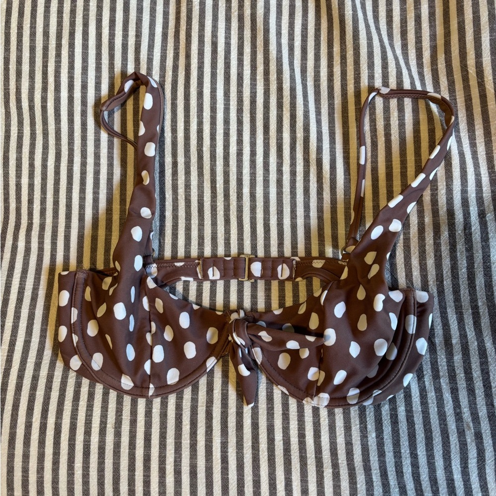 Abercrombie & Fitch Brown Polka Dot Bikini Top